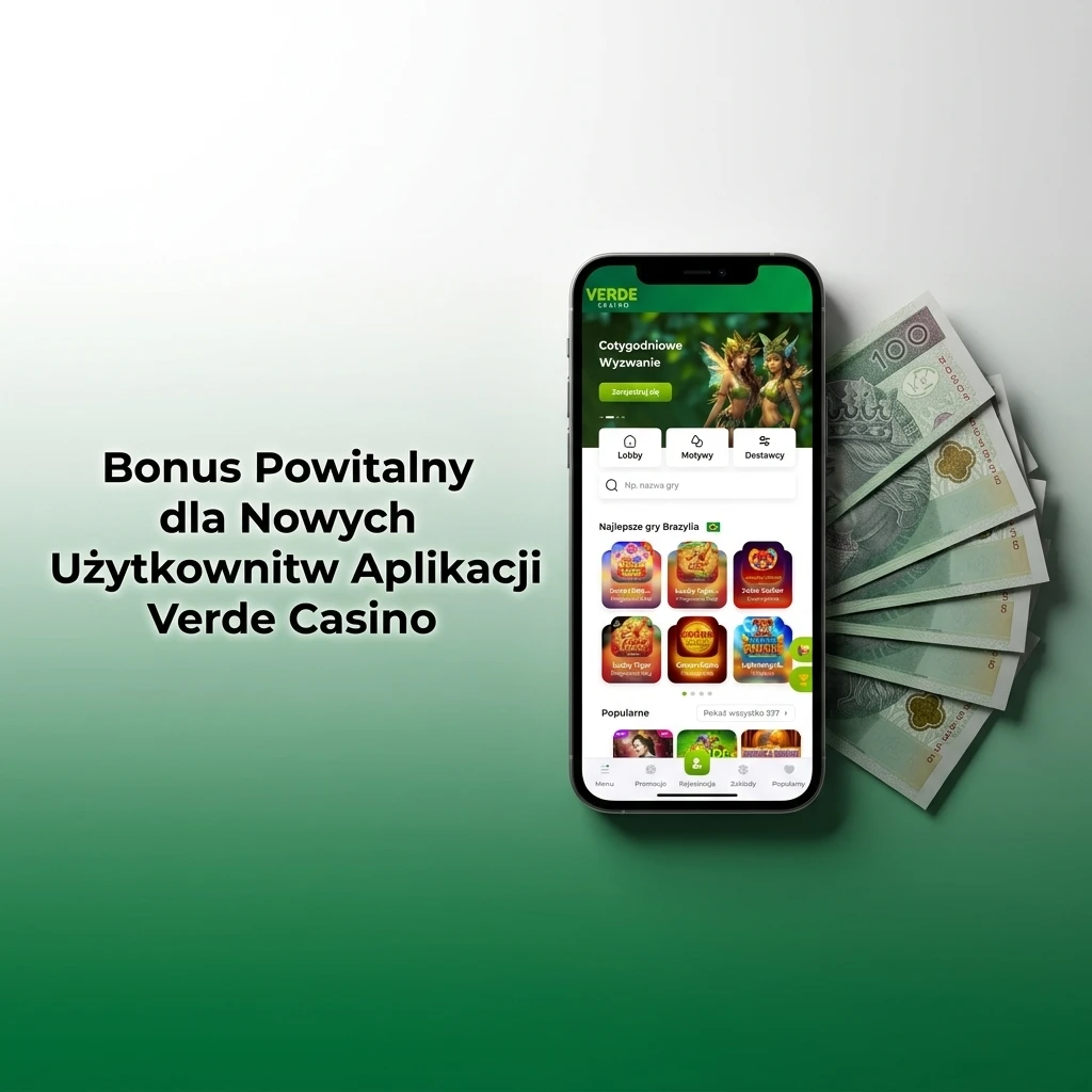 Bonus powitalny Verde Casino: 100% do 5000 PLN + 220 darmowych spinów lub 500 PLN na zakłady sportowe