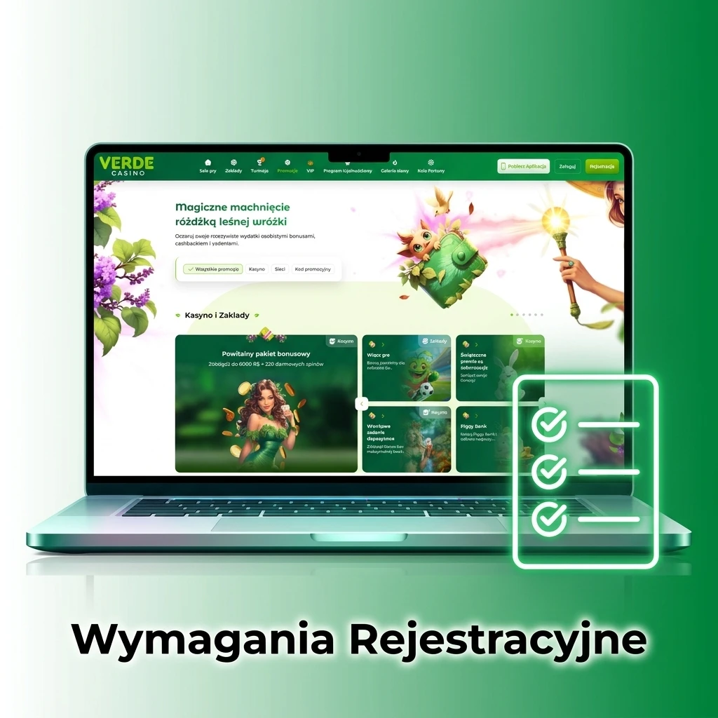 Wymagania rejestracyjne Verde Casino – wiek 18+, dane osobowe, weryfikacja tożsamości, jedno konto