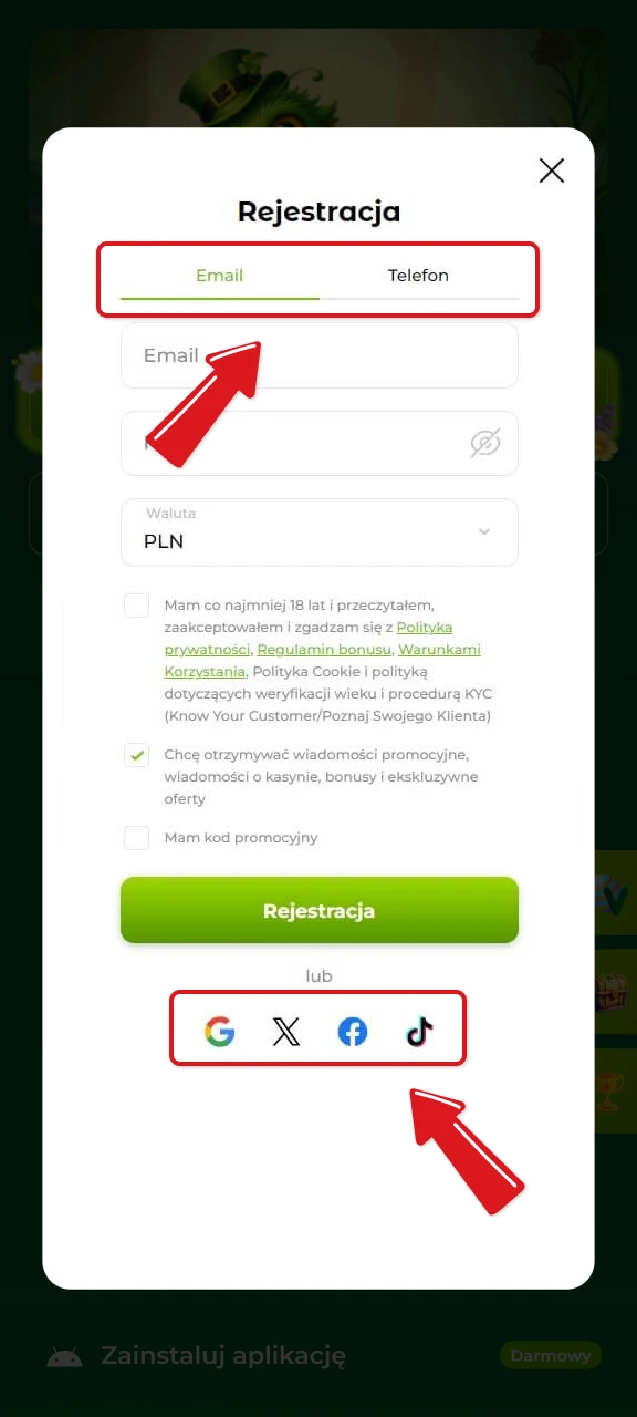 Wybierz najwygodniejszą metodę na stworzenie profilu Rejestracja w Verde Casino App.