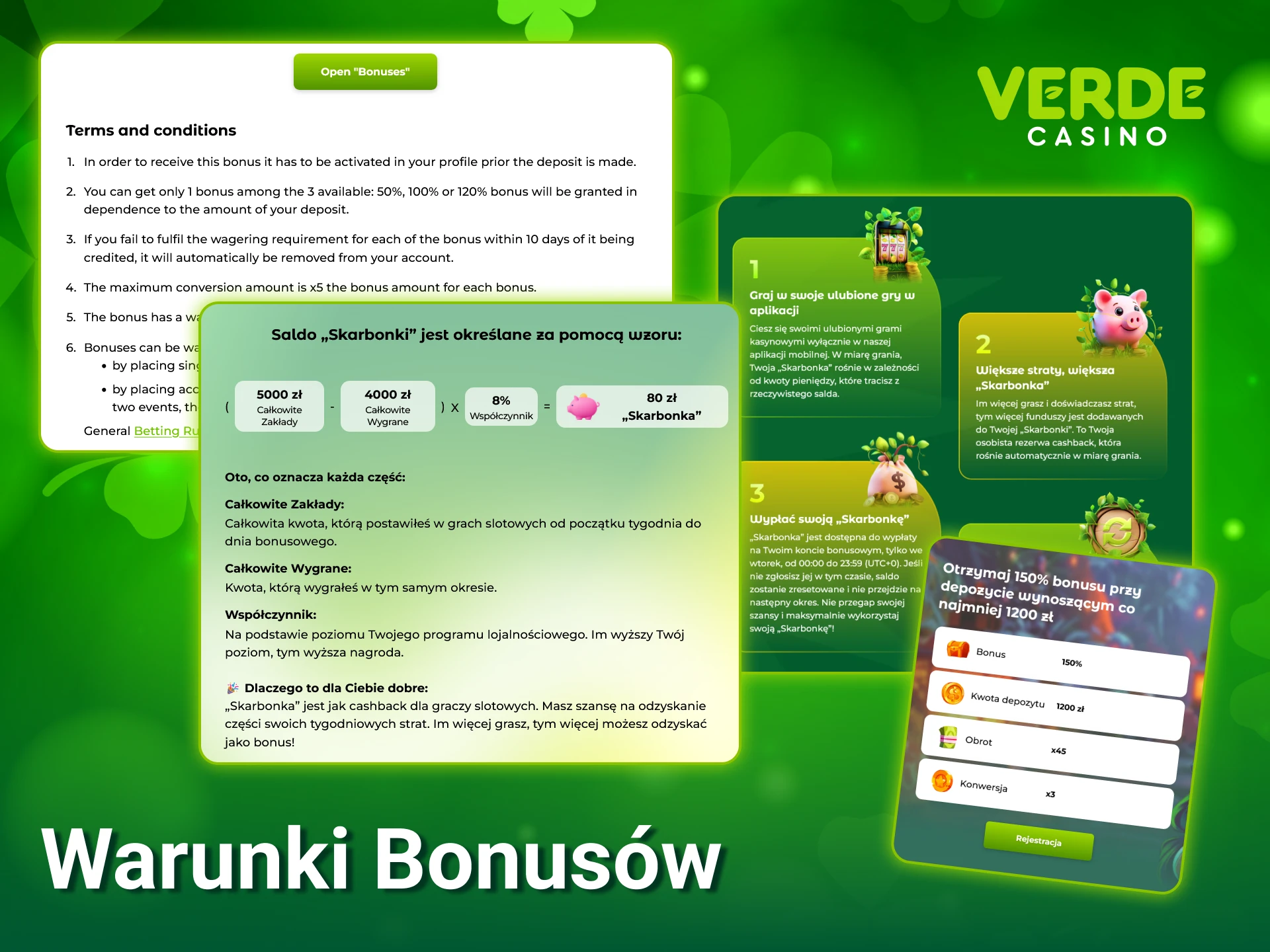 Sprawdź aktualne warunki bonusów Verde Casino i graj zgodnie z zasadami platformy.