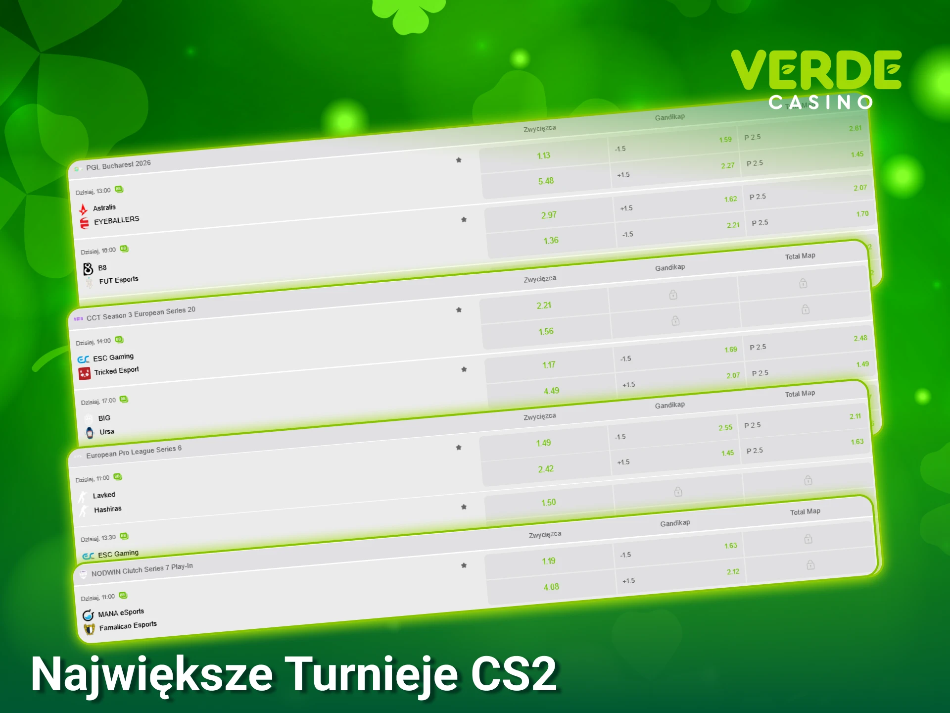 Sprawdź najważniejsze turnieje CS2 i zacznij typować wyniki z Verde Casino.