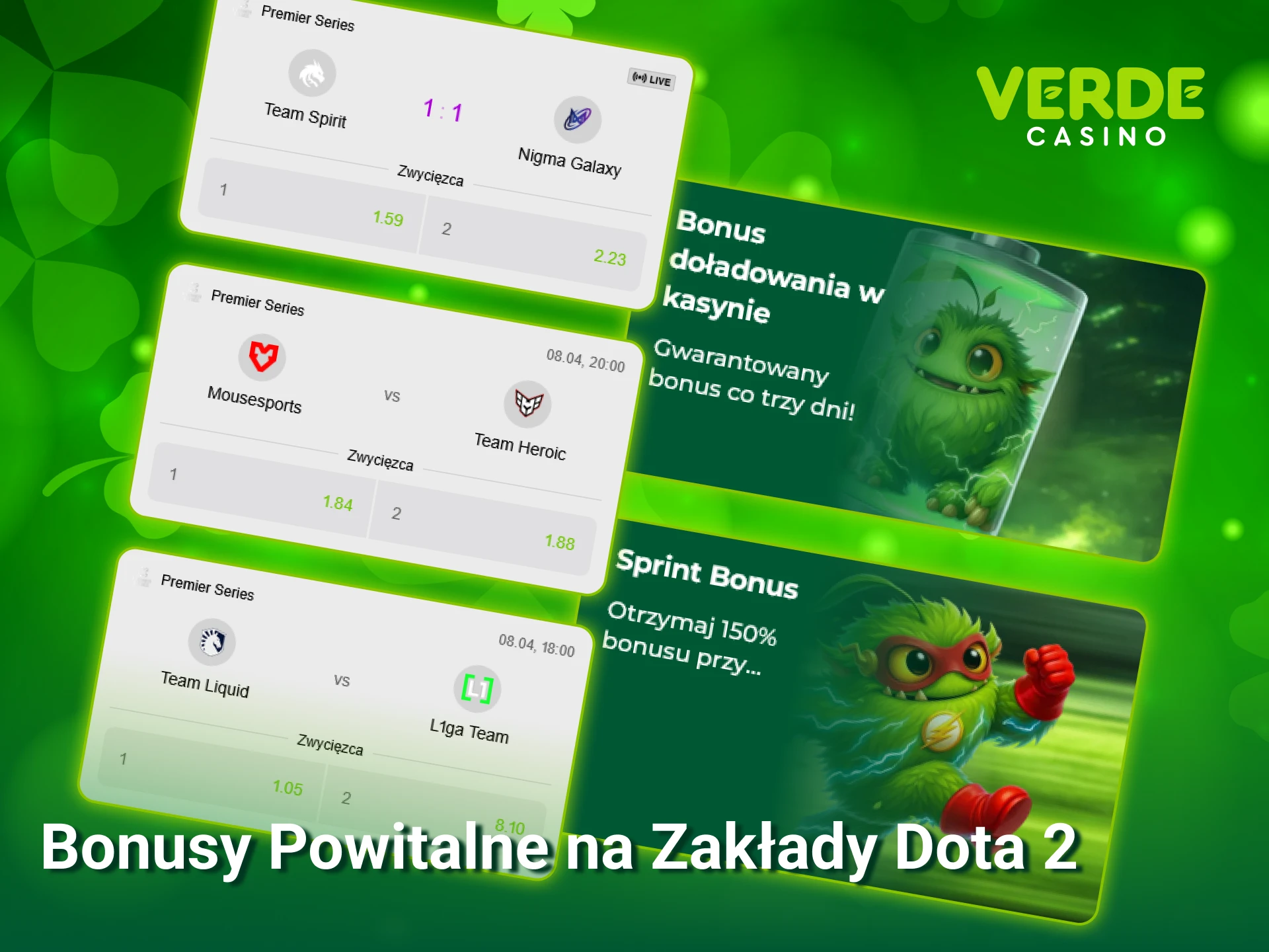 Odbierz atrakcyjny bonus powitalny w Verde Casino i zwiększ swoje szanse na wygraną w Dota 2.