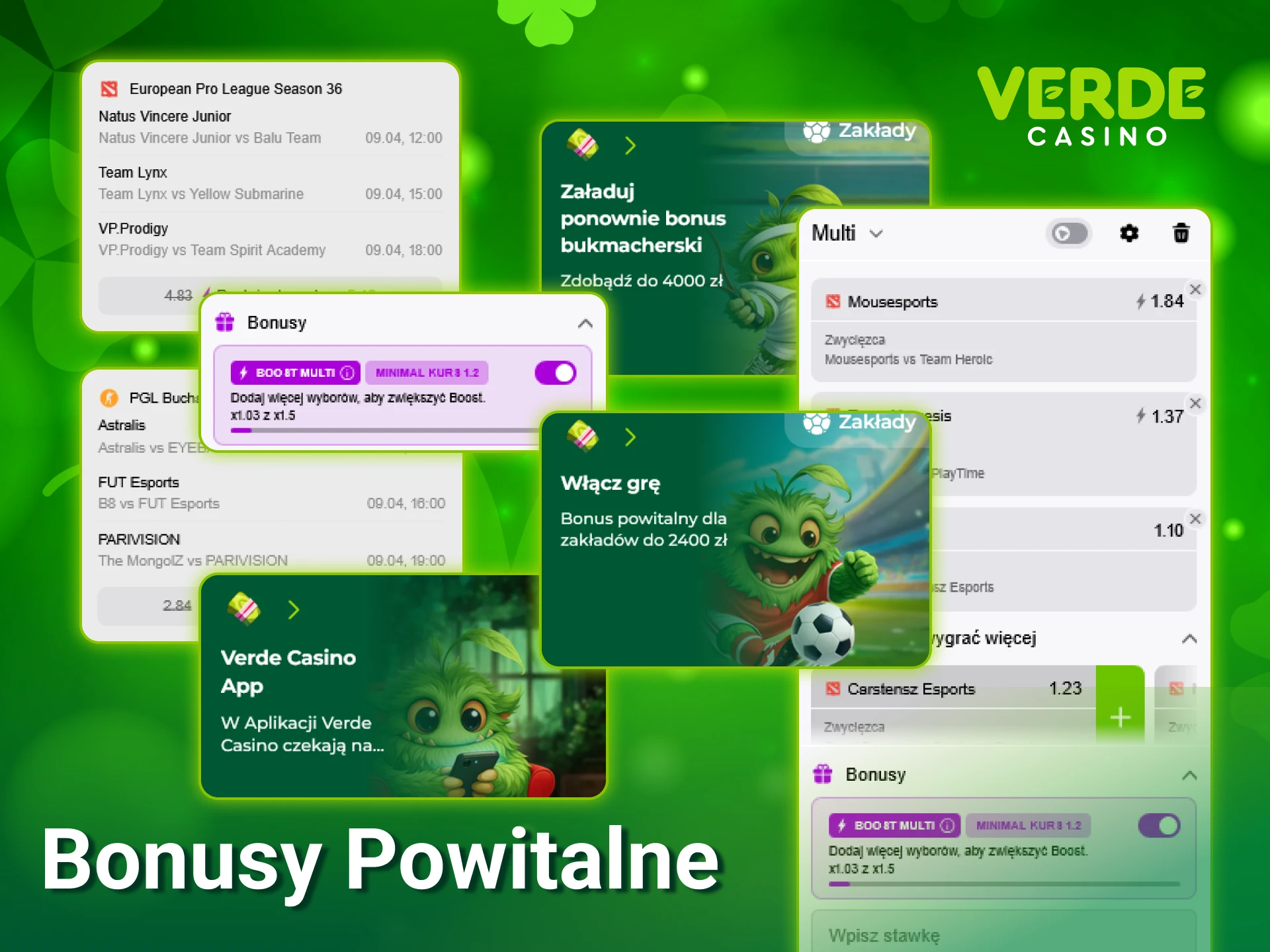 Odbierz wysoki bonus powitalny na eSports i zacznij grać w Verde Casino.