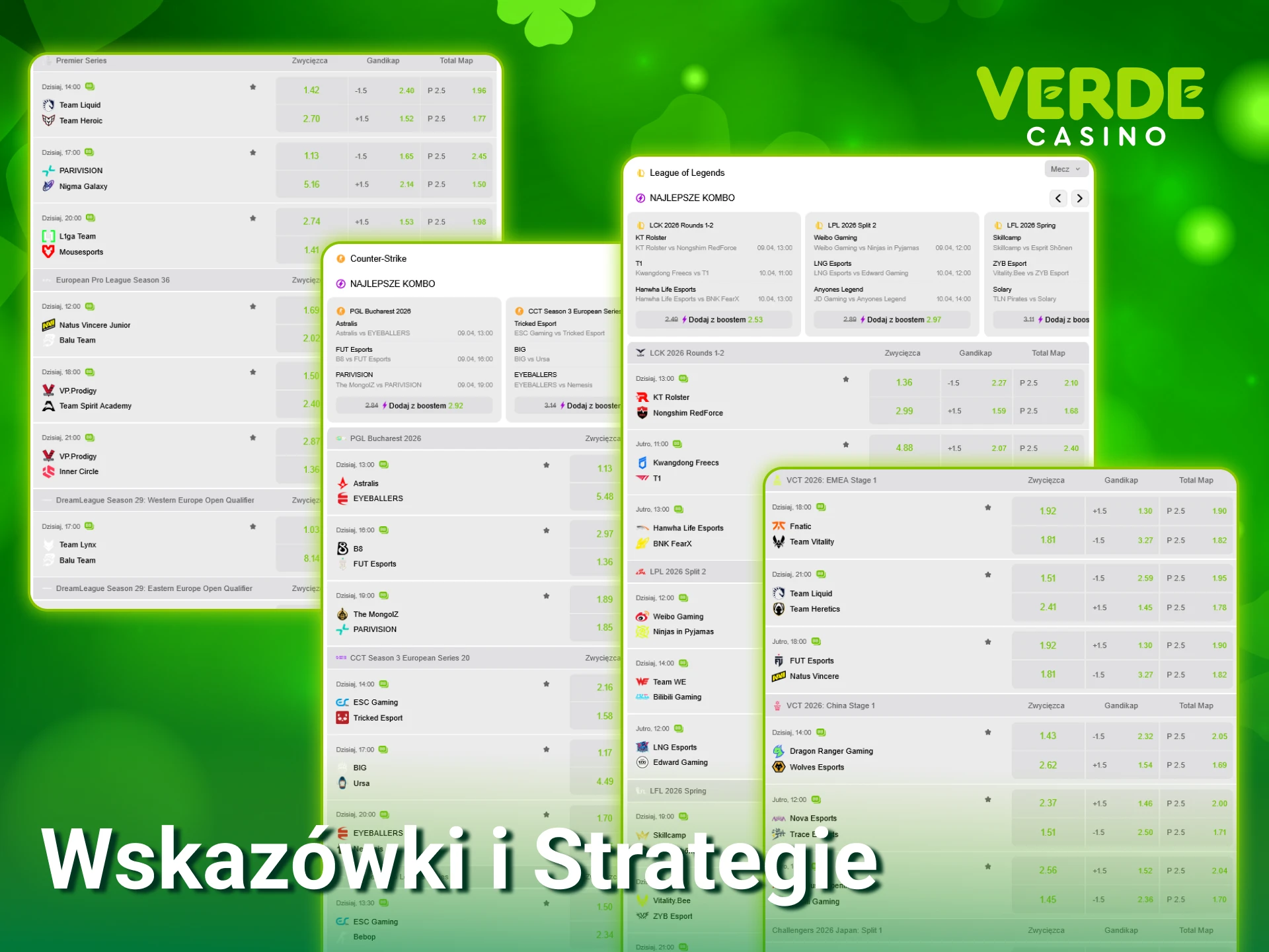 Poznaj profesjonalne strategie eSports i zwiększ swoje szanse w Verde Casino.