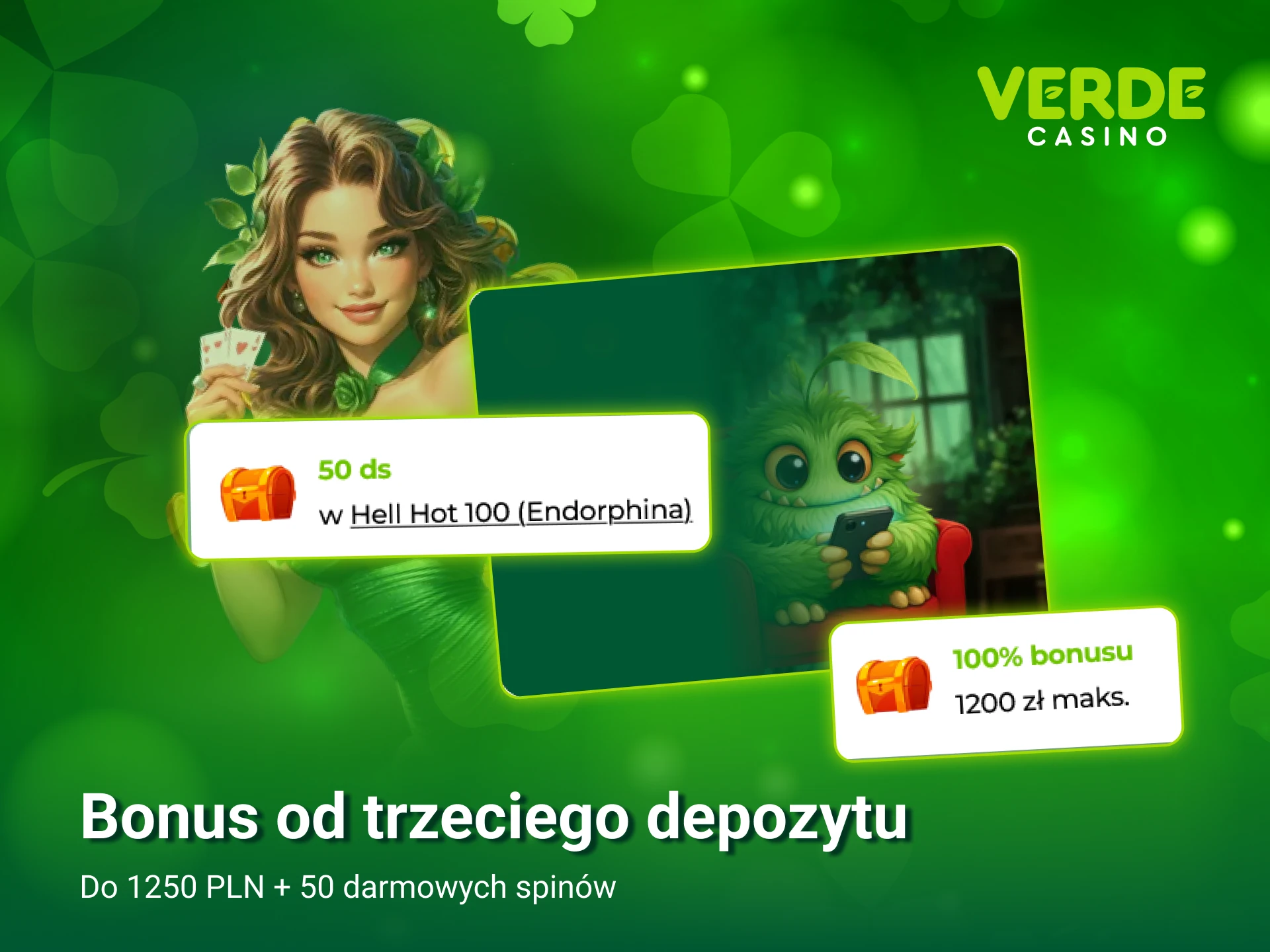 Graj dalej i zgarnij trzeci bonus depozytowy w serwisie Verde Casino.