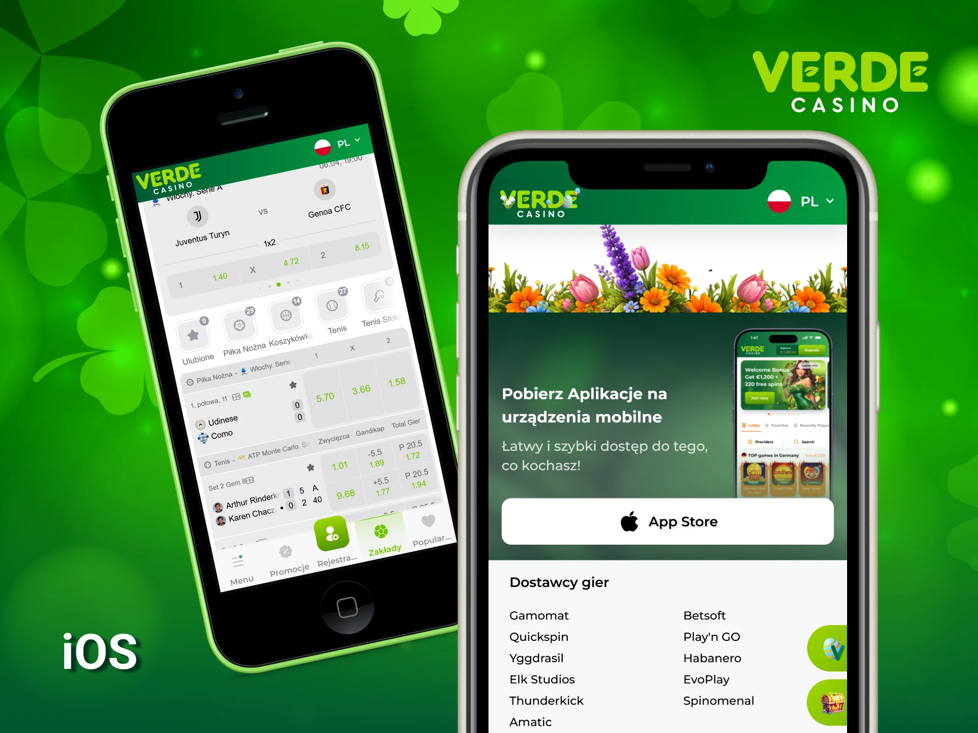 Zainstaluj nowoczesną aplikację Verde Casino na iOS i graj na iPhonie.