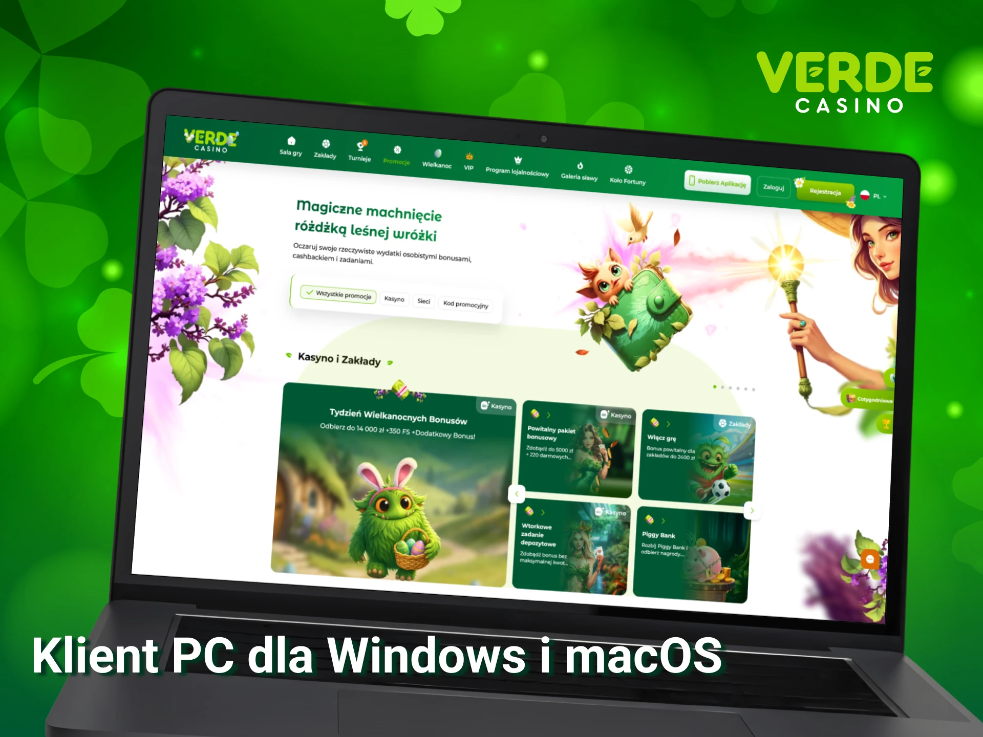 Pobierz oficjalny klient PC Verde Casino dla systemów Windows oraz macOS.