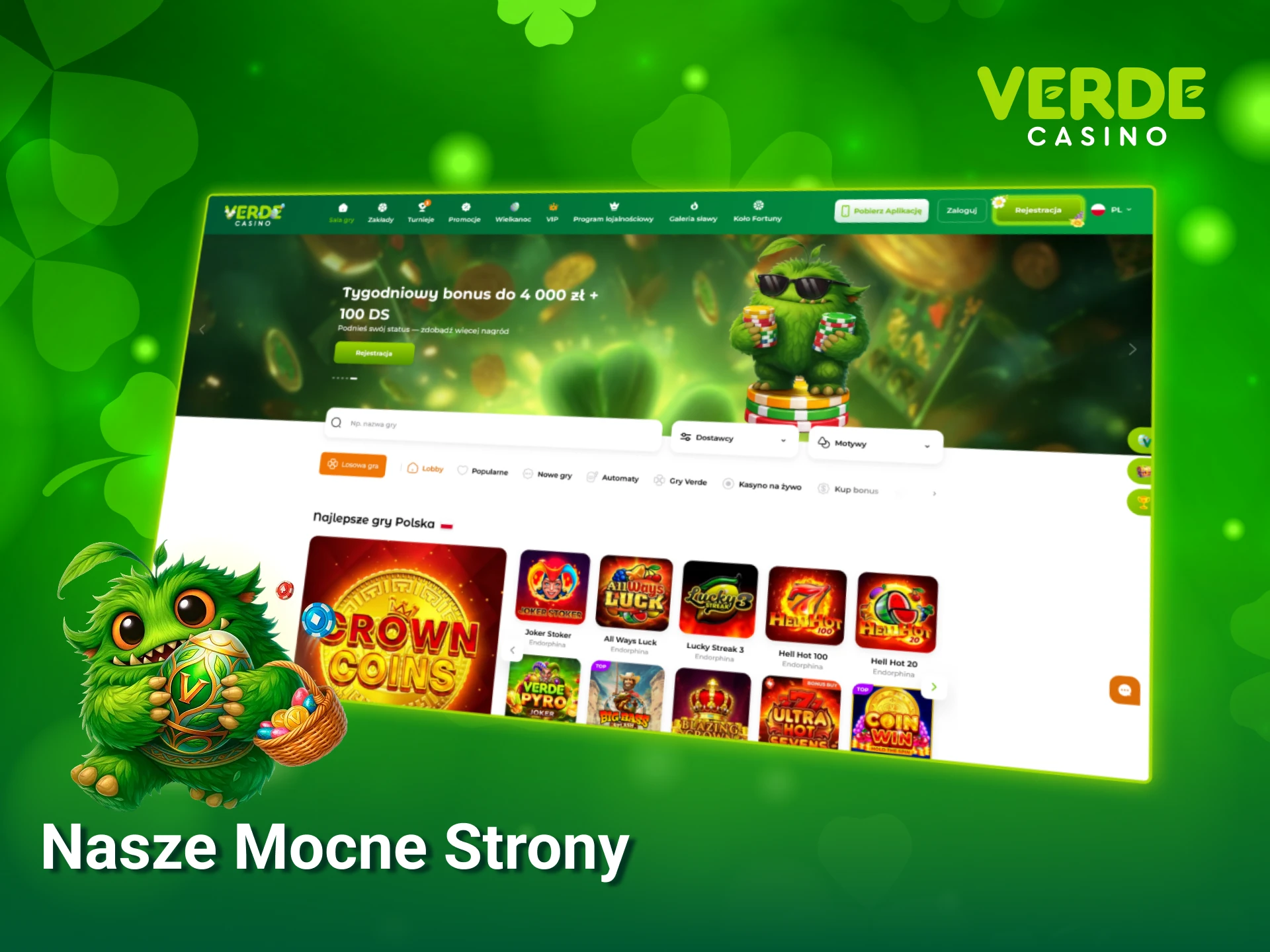 Odkryj liczne korzyści i główne atuty Verde Casino na oficjalnej stronie.