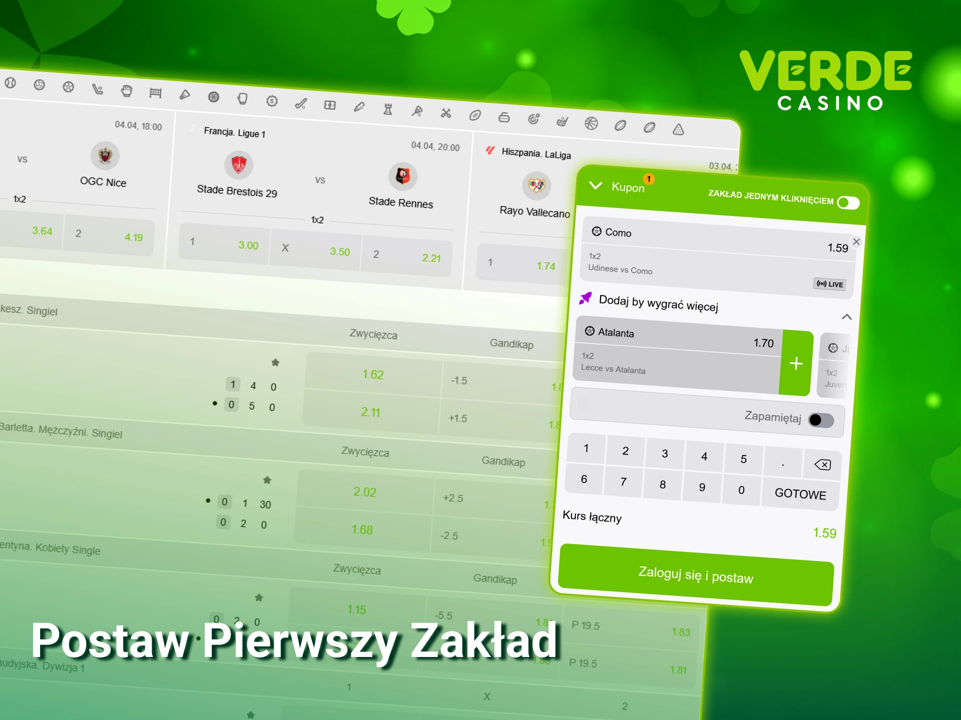 Postaw swój pierwszy zakład w Verde Casino Poland po kilku prostych krokach.