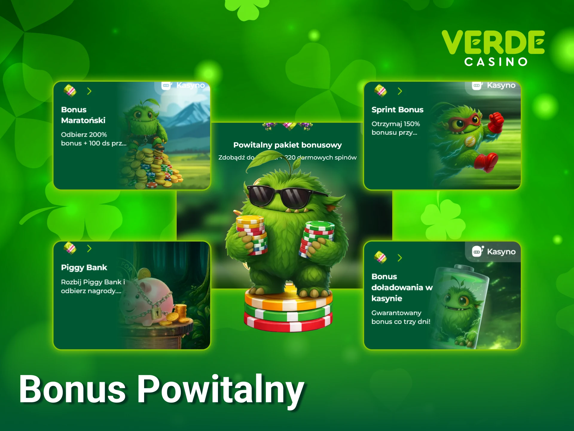 Odbierz hojny bonus powitalny i zacznij grać w Verde Casino już teraz.