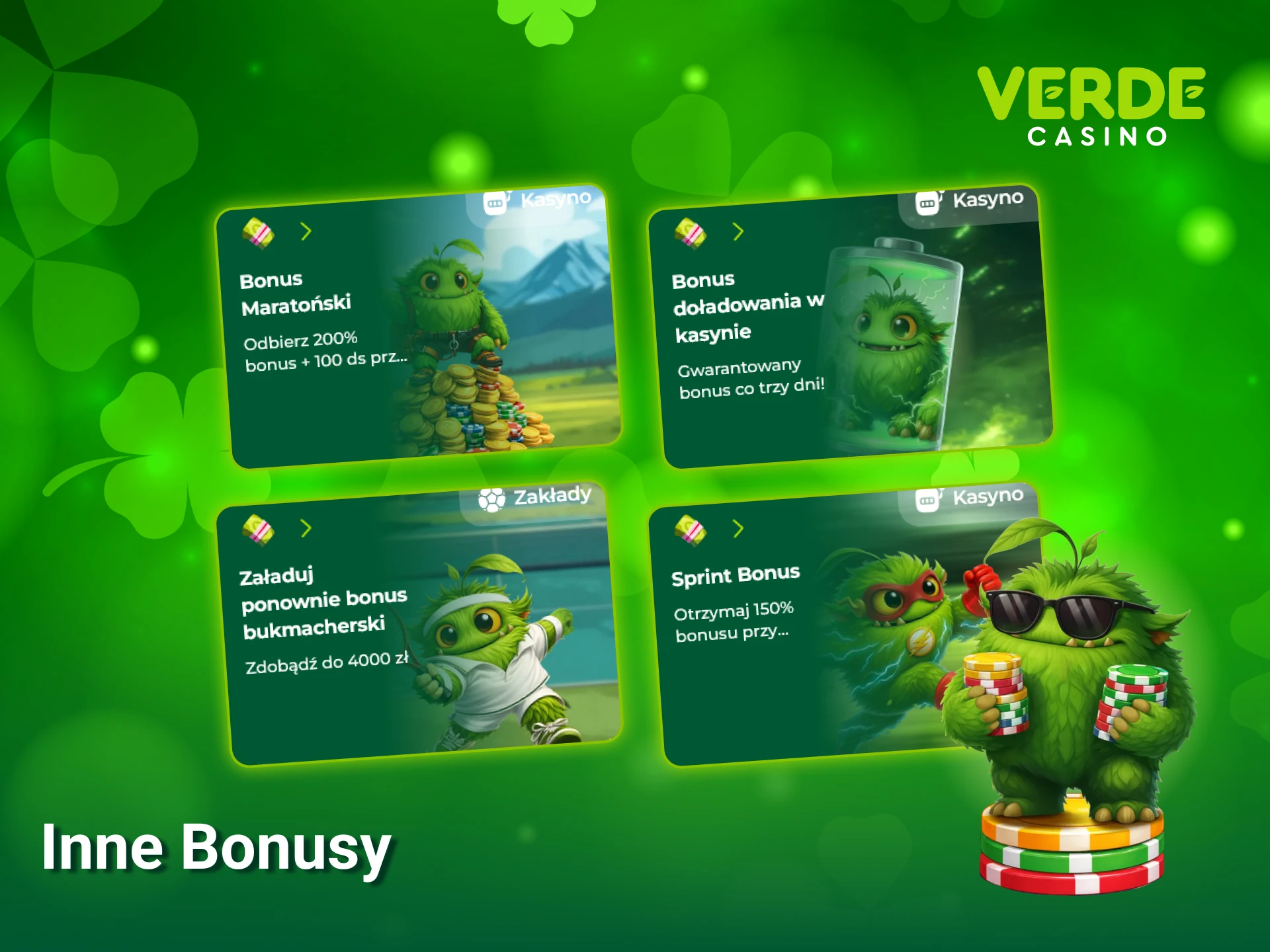 Odkryj inne ciekawe bonusy oraz dodatkowe promocje dostępne na stronie Verde Casino.