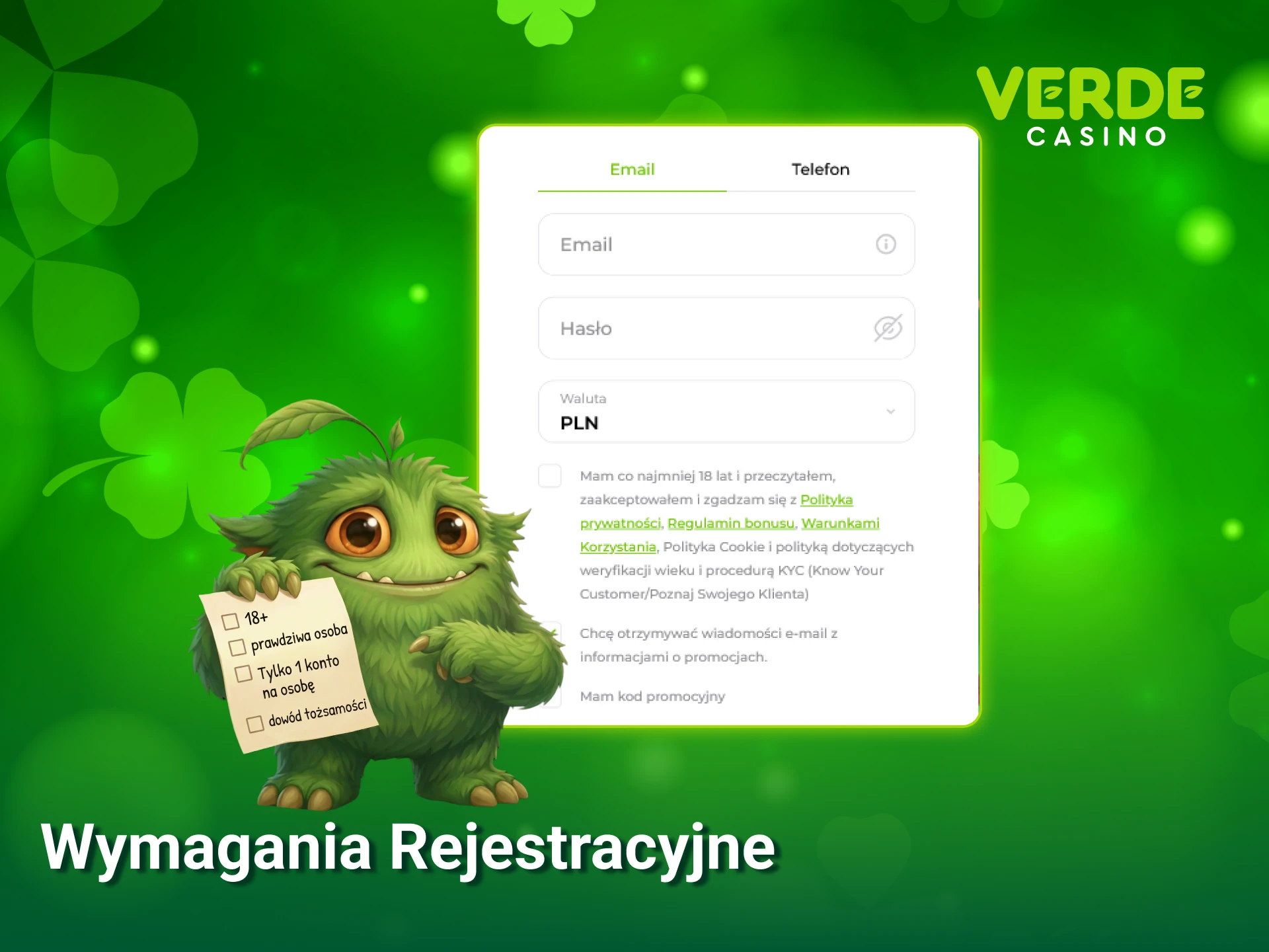 Spełnij wszystkie wymagania rejestracyjne w Verde Casino i odbierz swój bonus powitalny.